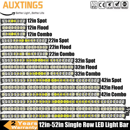 For Offroad Vehicles 12-52 Inch 40w-200w Bar White Yellow