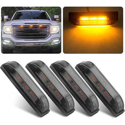 For Pickup Amber Front Grille Marker Kit Pieces Center Trucks Rv
