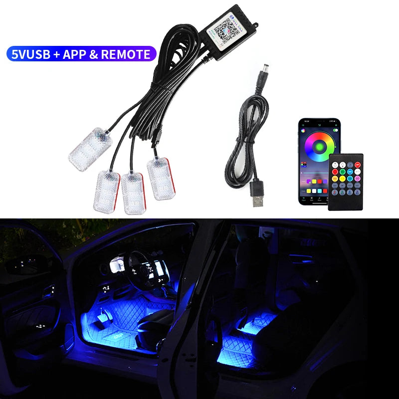 Backlight Foot Ambient Green Blue Red White Pink Interior