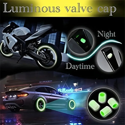 10PCS Luminous Valve Stem Cap Decor
