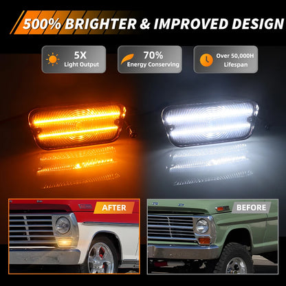 For 1967 1968 1969 1970 1971 2PCS Ford F100 f-100 Truck Front