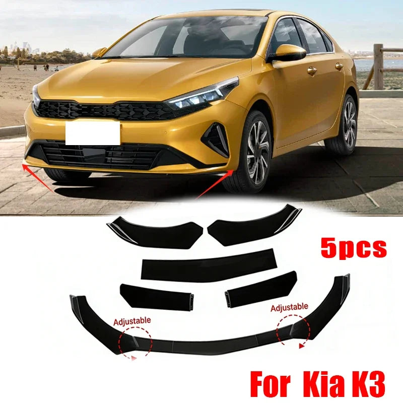 For Kia K3 5PCS ABS Material Front Bumper Separator Lip Body Kit
