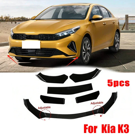 For Kia K3 5PCS ABS Material Front Bumper Separator Lip Body Kit