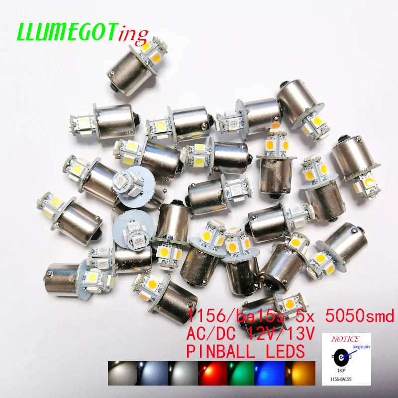 50PCS 1156 ba15s Base 5X smd5050 Various Colour Available