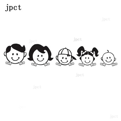 jptz5cmx25cm Sticker Happy Family Vinyl Film Art Design Pattern