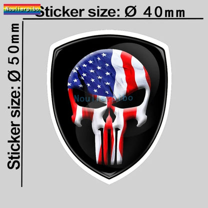 For Motorcycle 3D Skull Crystal Sticker Decal Resin Material