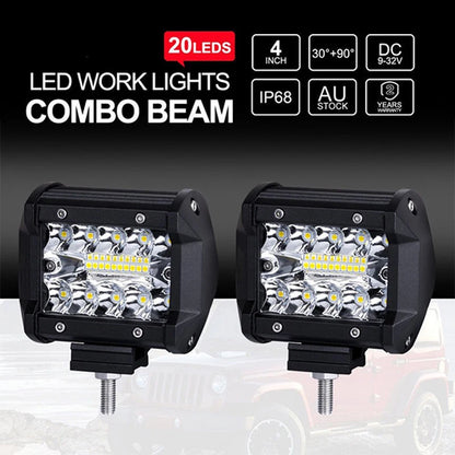 Inch 2PCS Work Spot Flood Combo Bar Offroad Working