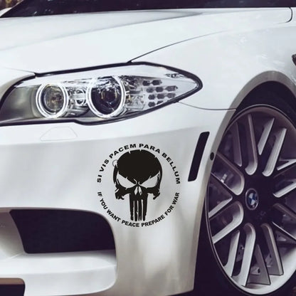 Waterproof Sticker Punisher Skull Funny Decal Reflective Laser