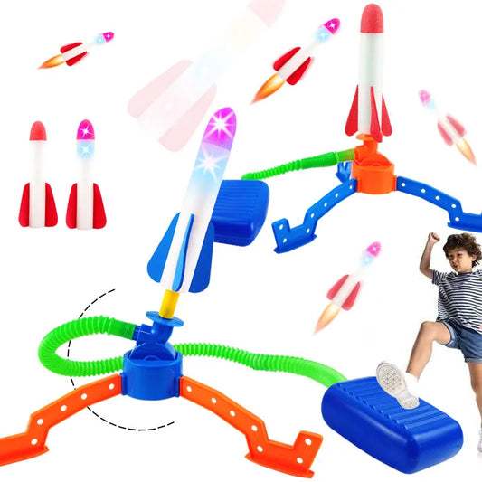 Children S foot-stepping Small Rocket Toys Outdoor Luminous