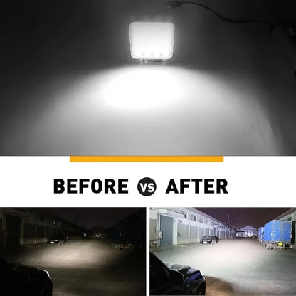 1PC 2PCS Fog 48W Work 12v-48v Square Offroad Driving