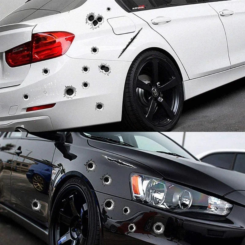 Personalized 3D Bullet Hole Stickers Creative Bumper Body Side