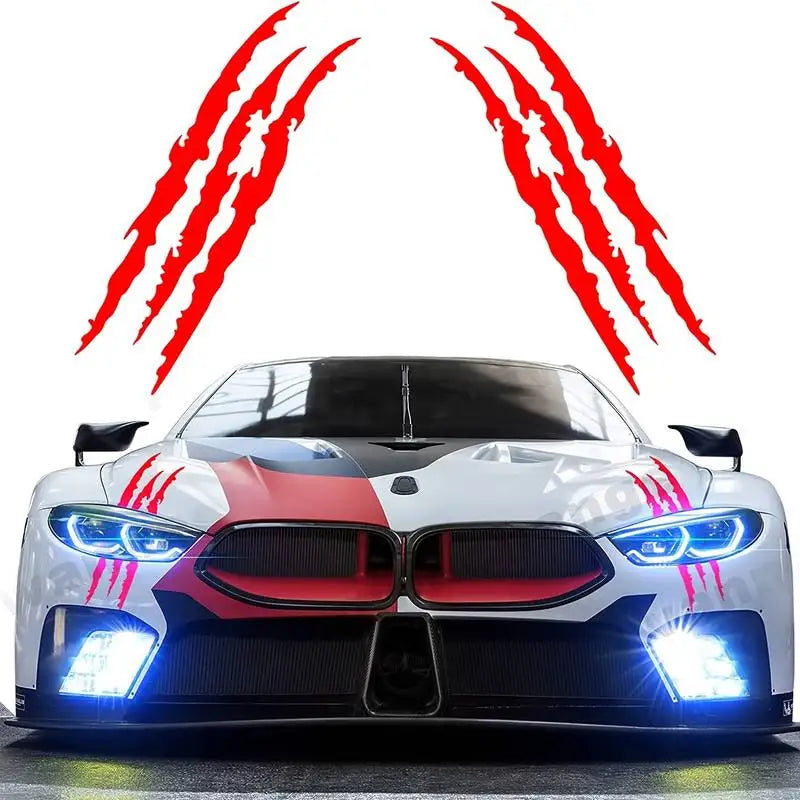 For Most 1PCS Claw Marks Headlight Decal Sticker Monster Stripes