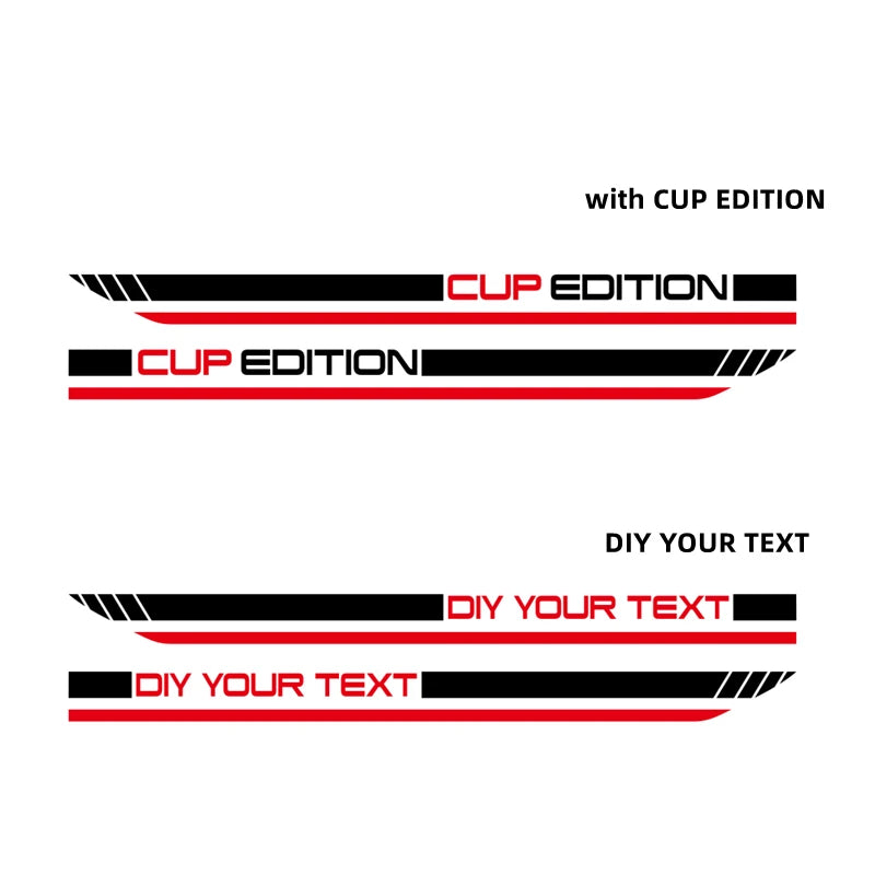 For Toyota 86 Gt Cup Eoition 2PCS Body Door Side Skirt Stickers