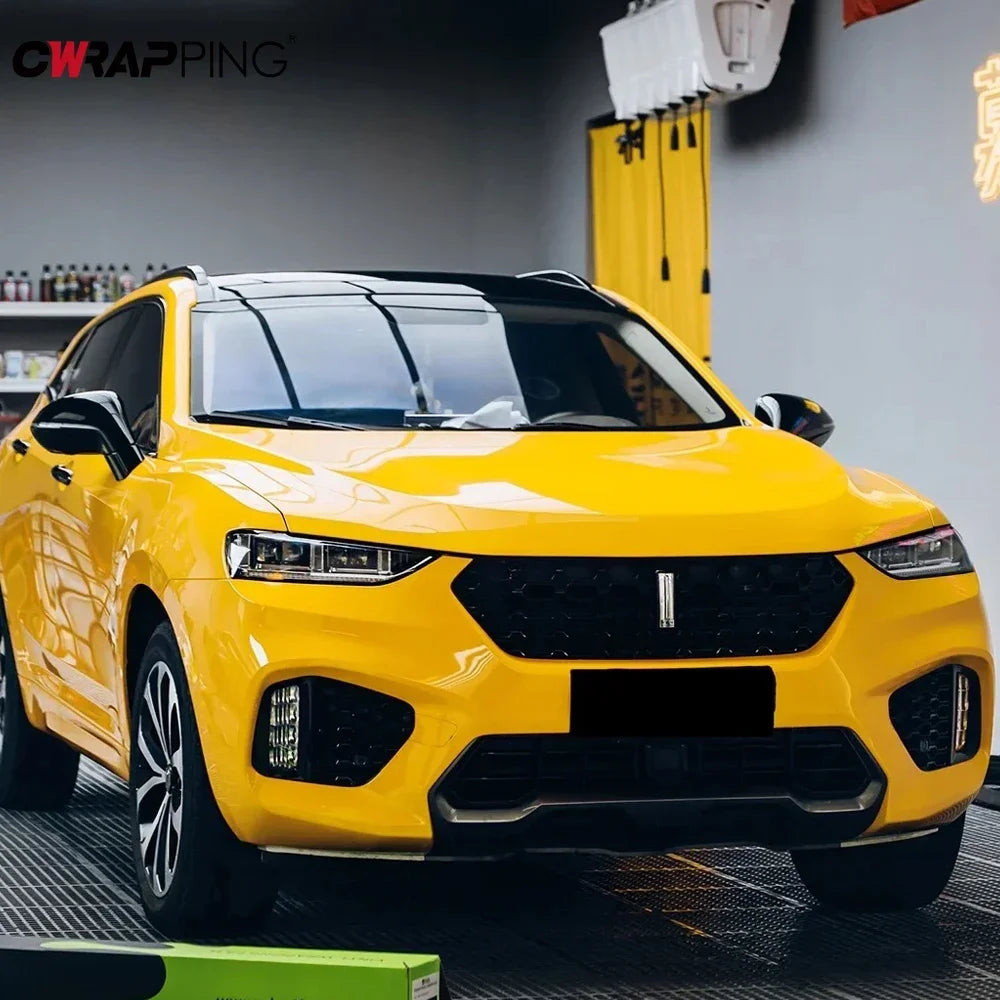 Sticker Vinyl Wraping Glossy Wrap Waterproof Adhesive Yellow