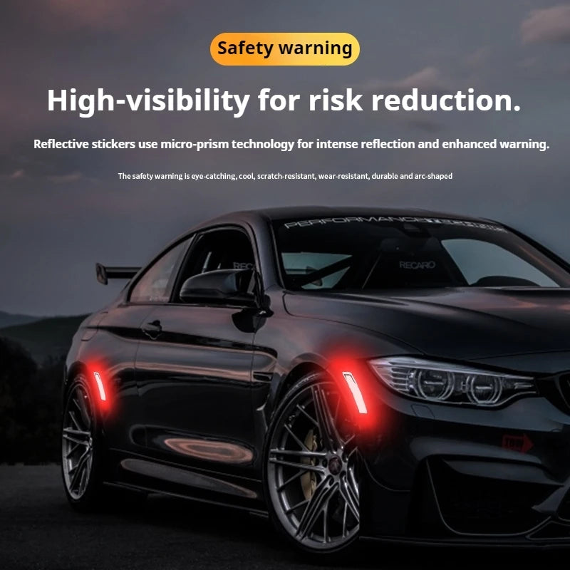 2PCS Wheel Eyebrow Reflective Sticker Visibility Safety Tape