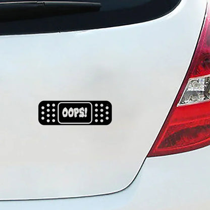 Fun Oops Band Aid Jdm Decal Sticker Black Silver