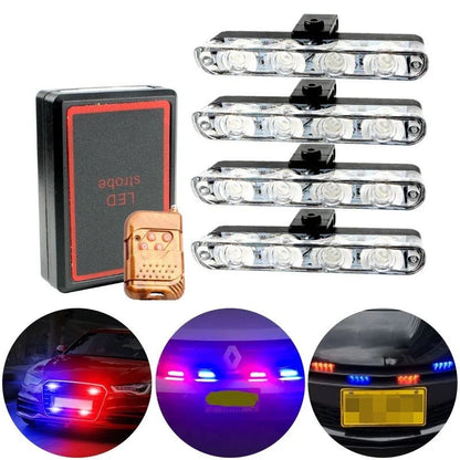 4X4 Strobe Warning Lamps Wireless Remote Control 12V 16LED