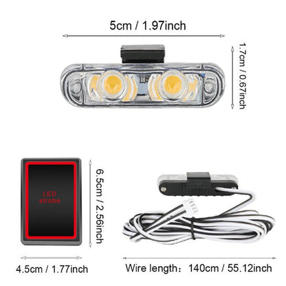 Emergency Strobe 12V Wireless Remote Control Yellow Flash Grille