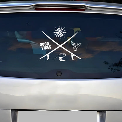 Beach Waves Sticker Motorcycle Decals Truck Waterproof Non