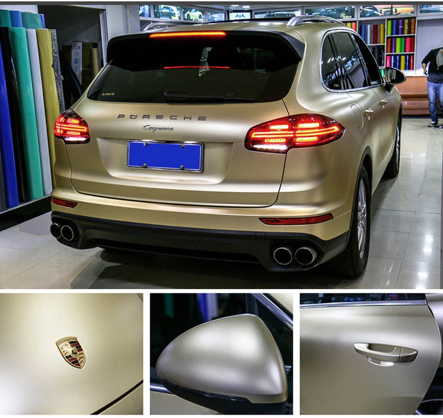 Champagne Gold Matte Metallic Chrome Vinyl Wrap Foil Air