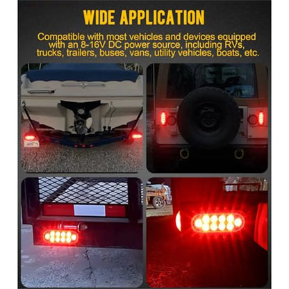Compatible 4-piece Trailer Truck Sealed Red 6-inch Oval Stop