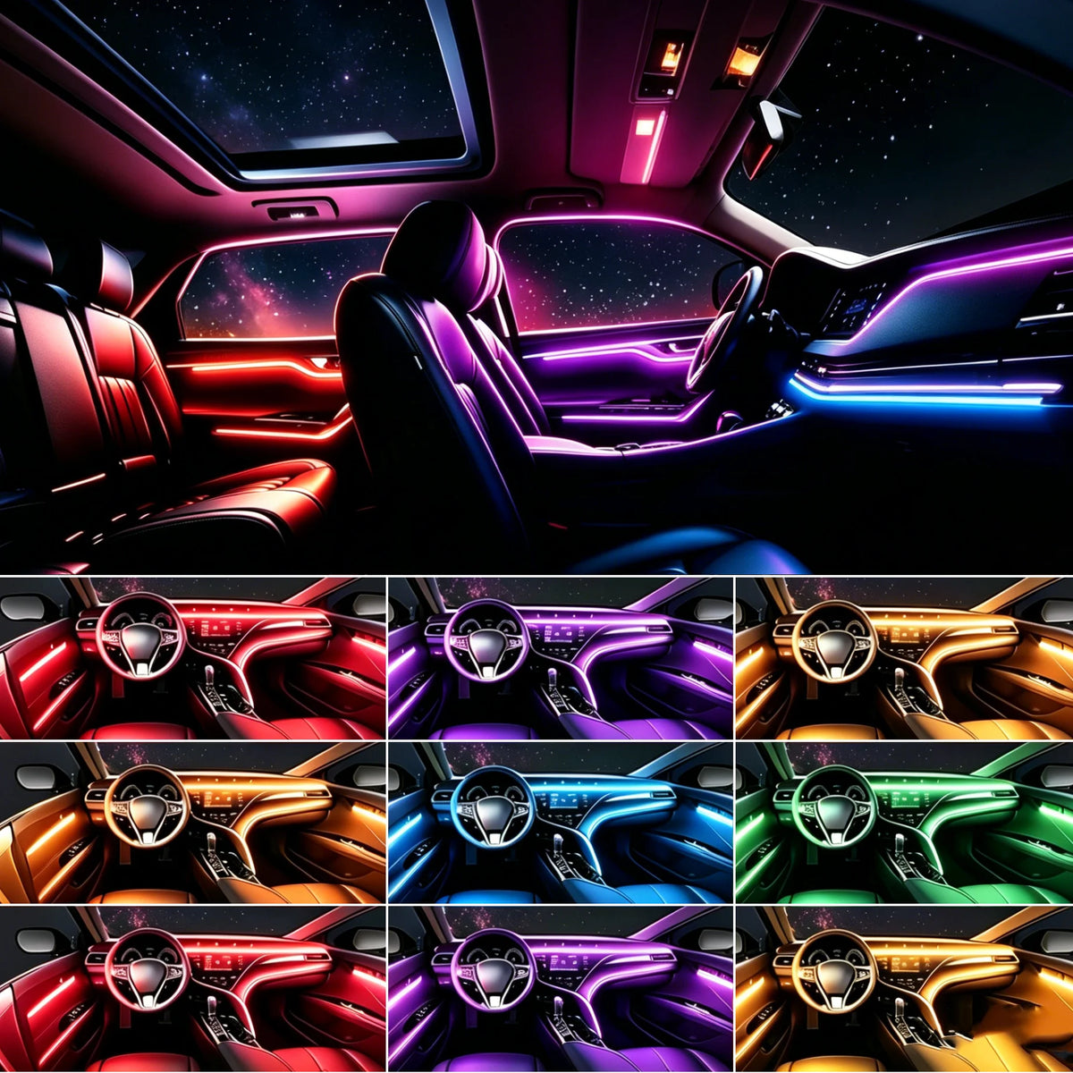 For Auto Diy Cuttable Flexible Decorative Ambient 110CM Acrylic