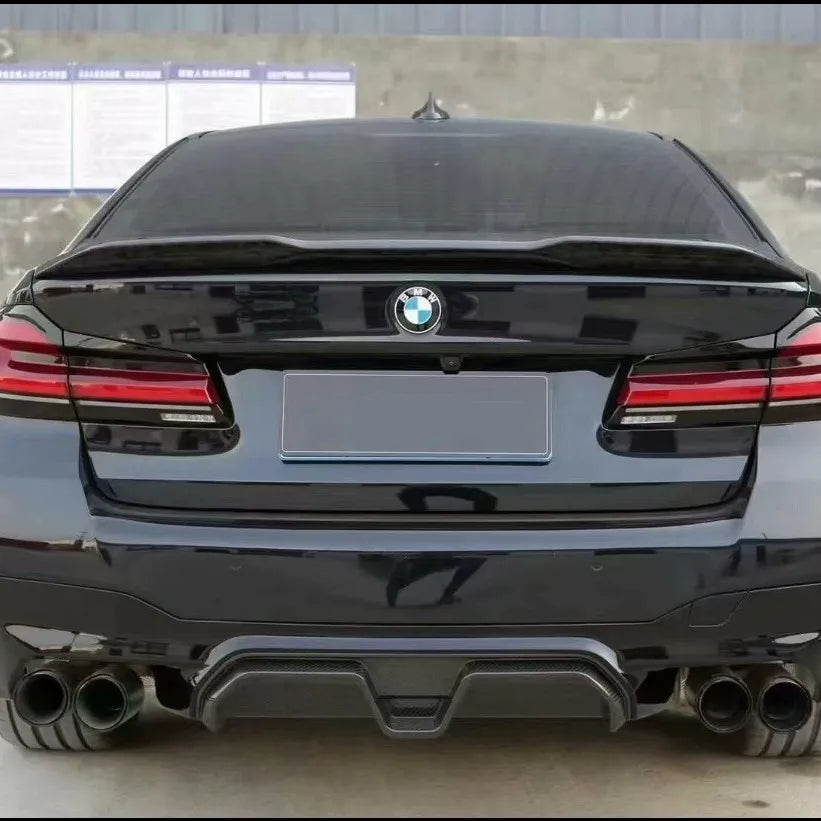 For BMW Real Dry Carbon Fiber Rear Bumper Diffuser Lip Spoiler