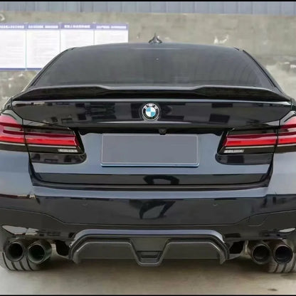For BMW Real Dry Carbon Fiber Rear Bumper Diffuser Lip Spoiler