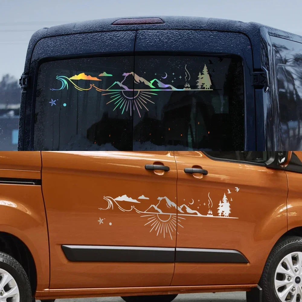 Stickers Van Camper Mountain Decal Vinyl Caralife Truck Rv