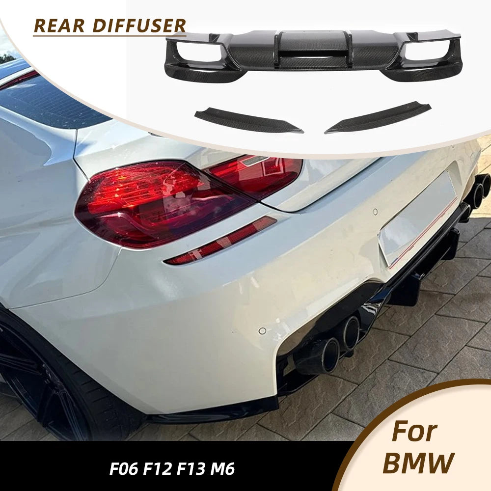 For BMW 6 Series F06 F12 Gloss Black Rear Bumper Diffuser