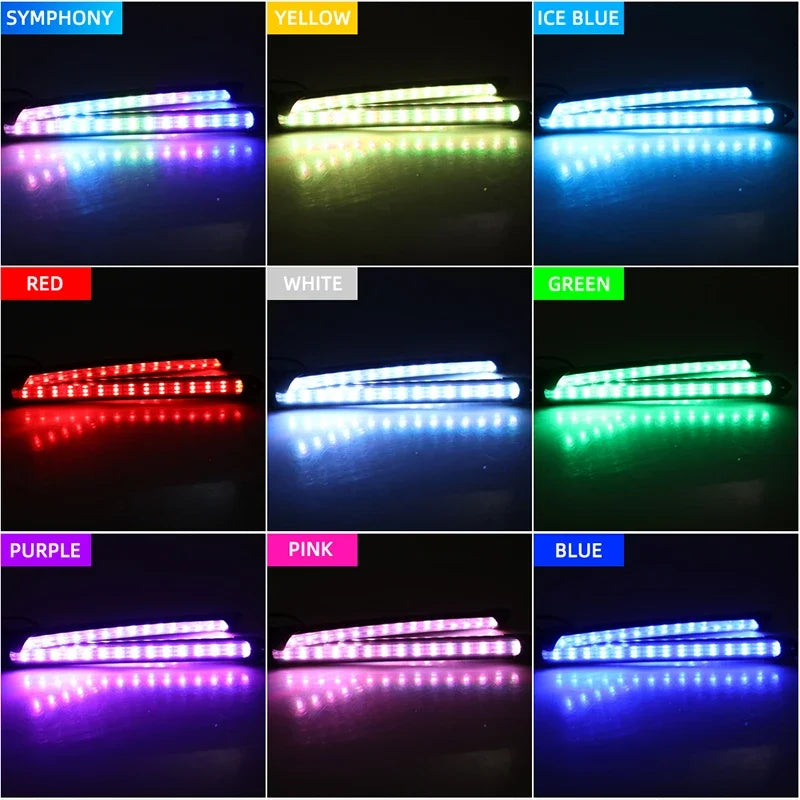 2PCS RGB Turning Signal Strip Drl Daytime Running Polychrome
