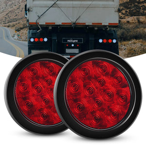 Nilight Round Red Trailer Tail Surface Mount Grommet Plugs