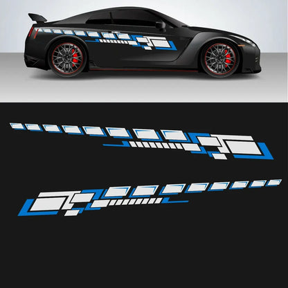 2PCS Side Strips Sticker Sides Decor Tuning Racing ft-027