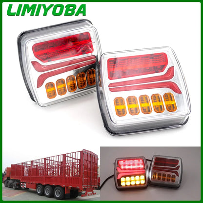 For Trailer Bus Pickup Rear Left 2PCS 12v-24v 4inch Square Tail