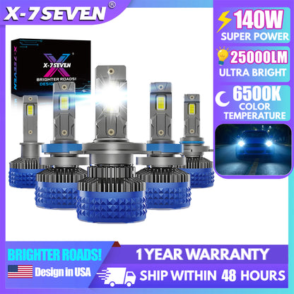 x-7seven x-ultra Pro 140W 25000LM Canbus 6500K Headlight Bulb