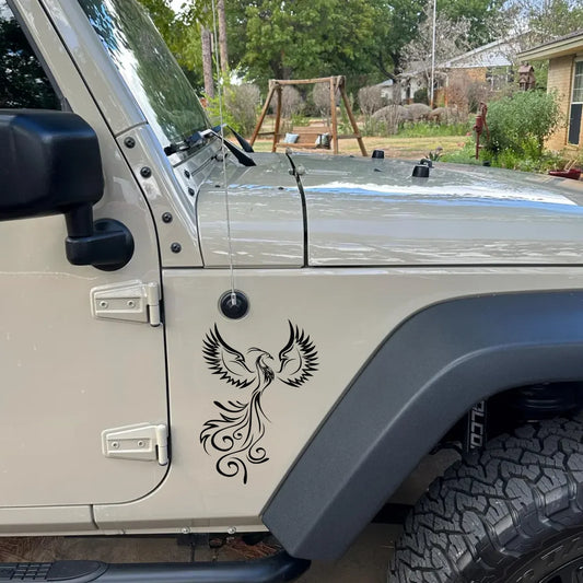 Elegant Phoenix Bird Silhouette Rear Window Vinyl Sticker Tribal