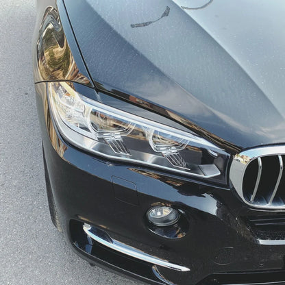 For BMW X5 X6 F15 F16 2PCS Gloss Eyebrow Eyelids 30D 35I 40D