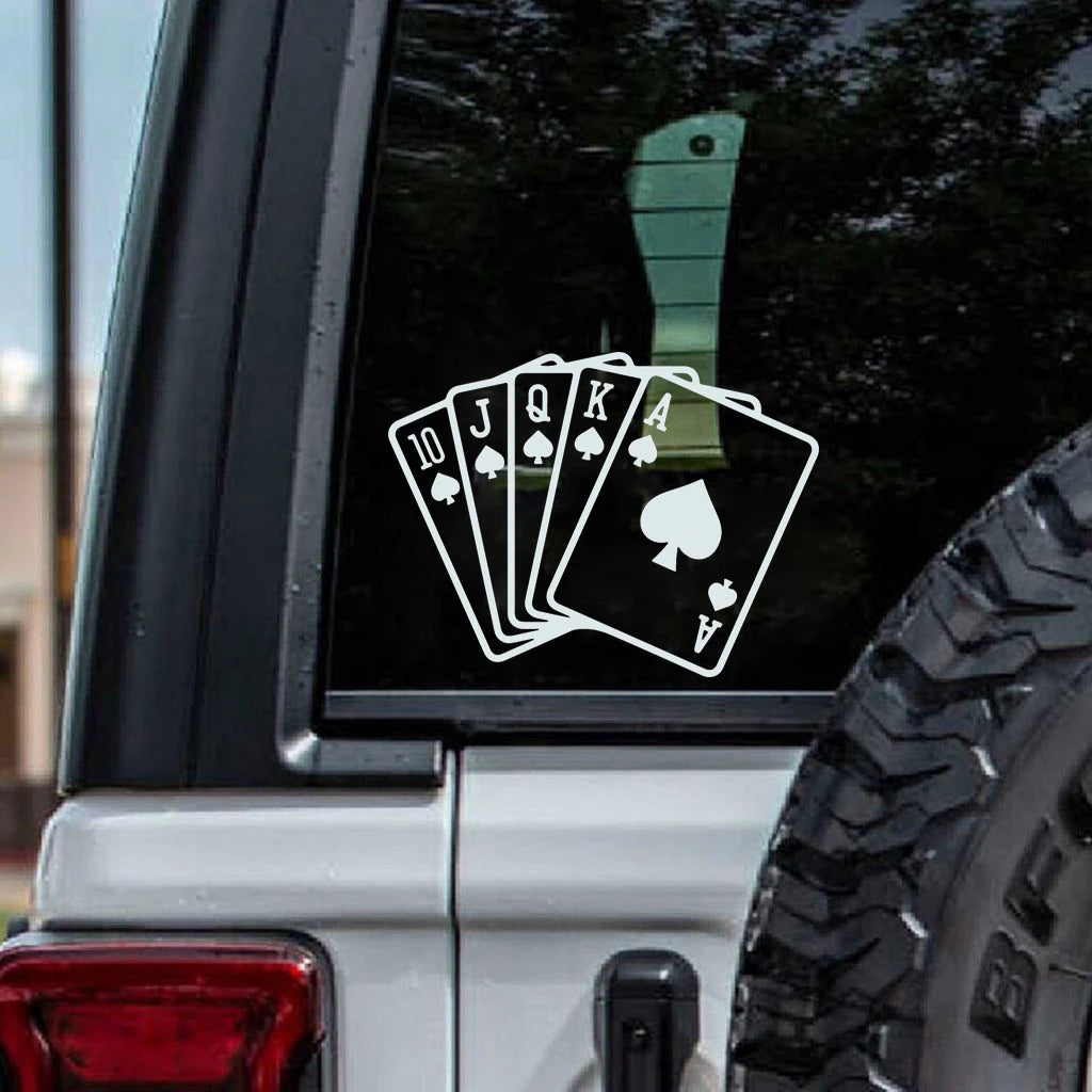 Sticker Fashion Classic Modern Poker Pattern Motorcycle
