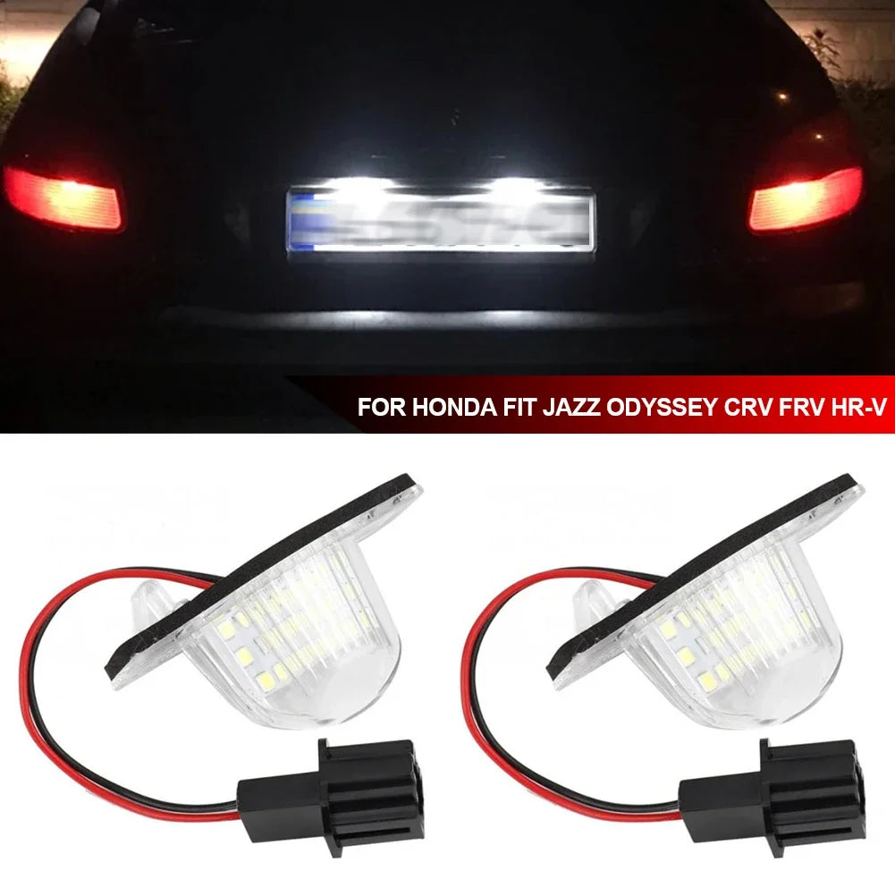 For Honda Crv Fit Odyssey Jazz 2PCS Number License Plate White