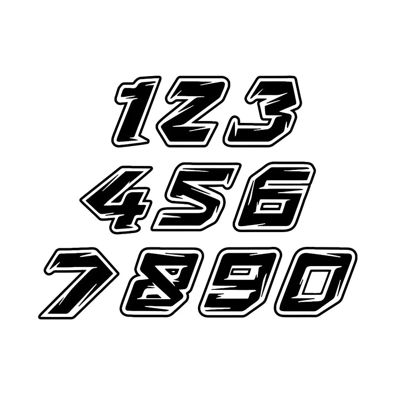 Racing Numbers Custom Number Stickers Helmet Vinyl Cool Decals