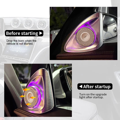 4D Rotating Tweeter Speaker 3/7/64Color Car Treble Horn Tuning For Mercedes Benz W205 W213 W222 C/E/S-Class Loudspeaker 