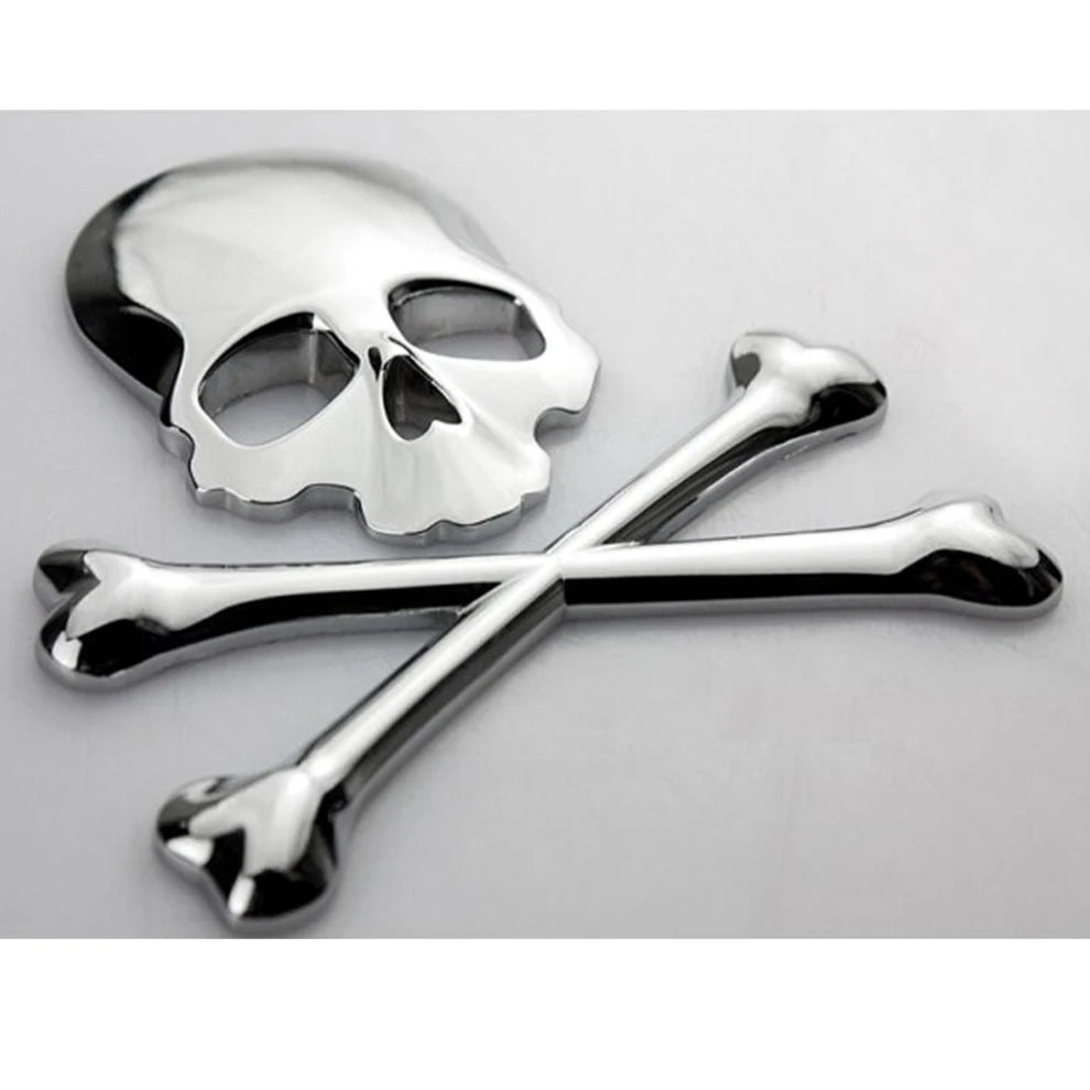 Truck 3D Metal Skull Head Logo Emblem Sticker Decal