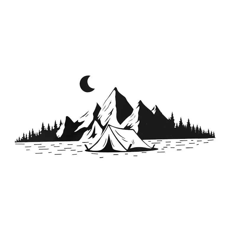 Sticker Sell Camping Travel Mountains Moon Vinyl Decal