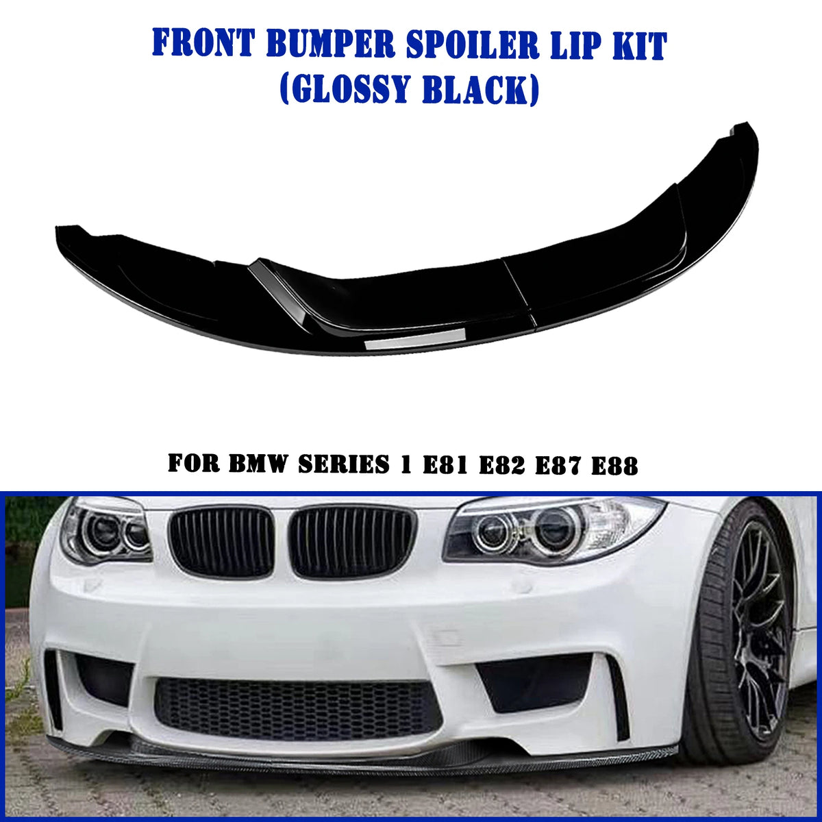 For BMW 1 Series E81 E82 Front Lower Spoiler Lip Flare Splitter