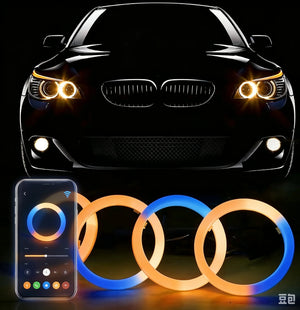 RGB In Angel Eye Headlights Multiple Color APP Control