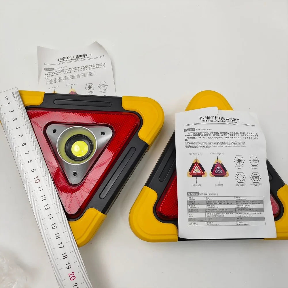 For Universal Emergency Warning Triangle Solar Power USB