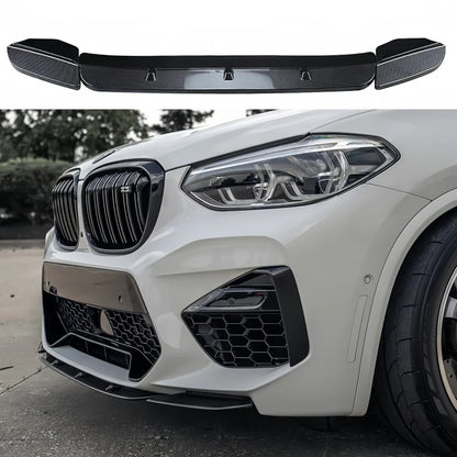 For BMW X3M X4M F97 F98 Gloss Black Carbon Fiber Look Front