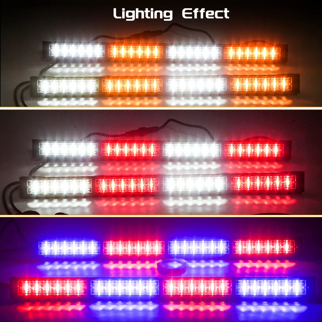 Upgraded In Strobe Traffic Bar Windshield Safety Warning Flashing