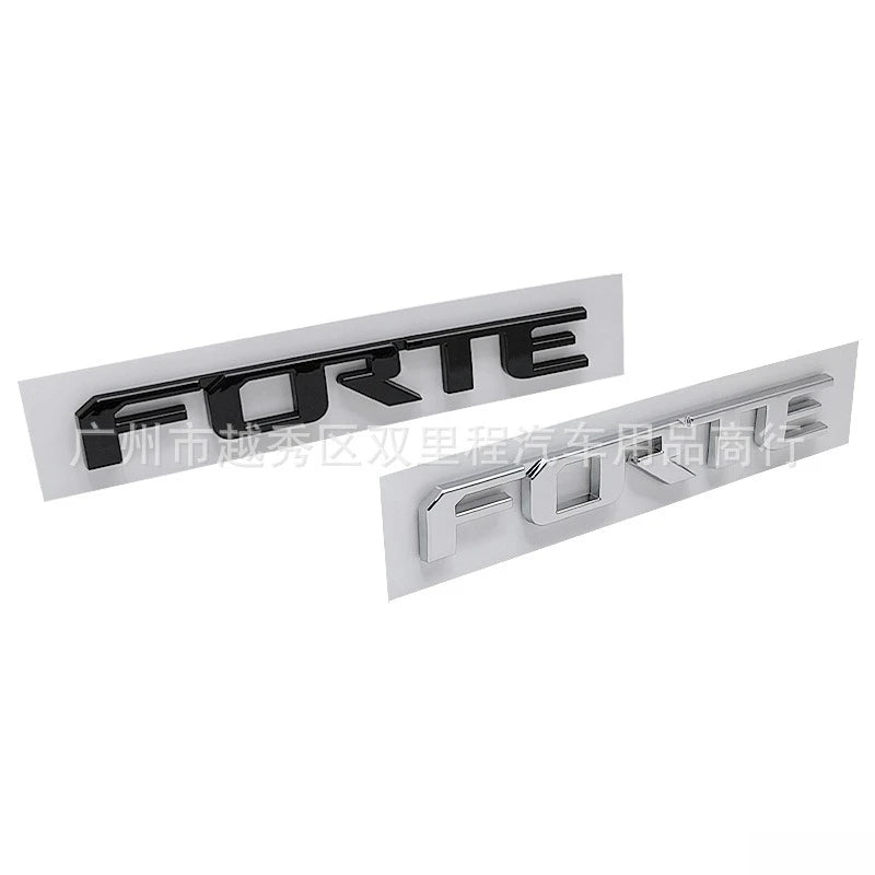 3D ABS Letter Badge Forte Trunk Sticker Realistic Letters