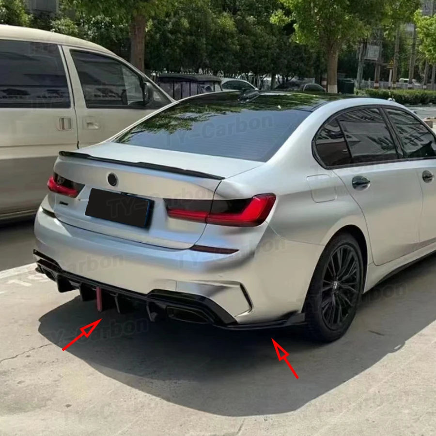 For BMW 3 Series G20 G28 Rear Bumper Lip Diffuser Splitter Gloss